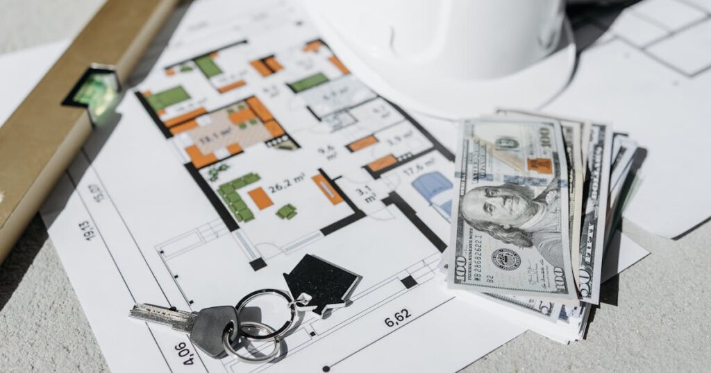 House keys on property floor plan