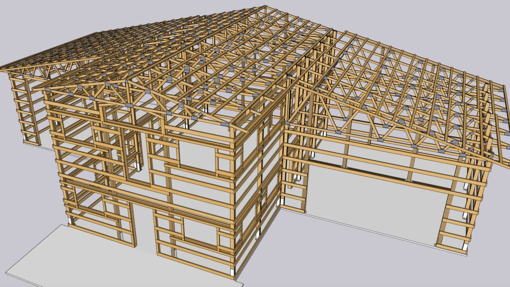 New home framing representing replacement cost to rebuild after an insurance claim